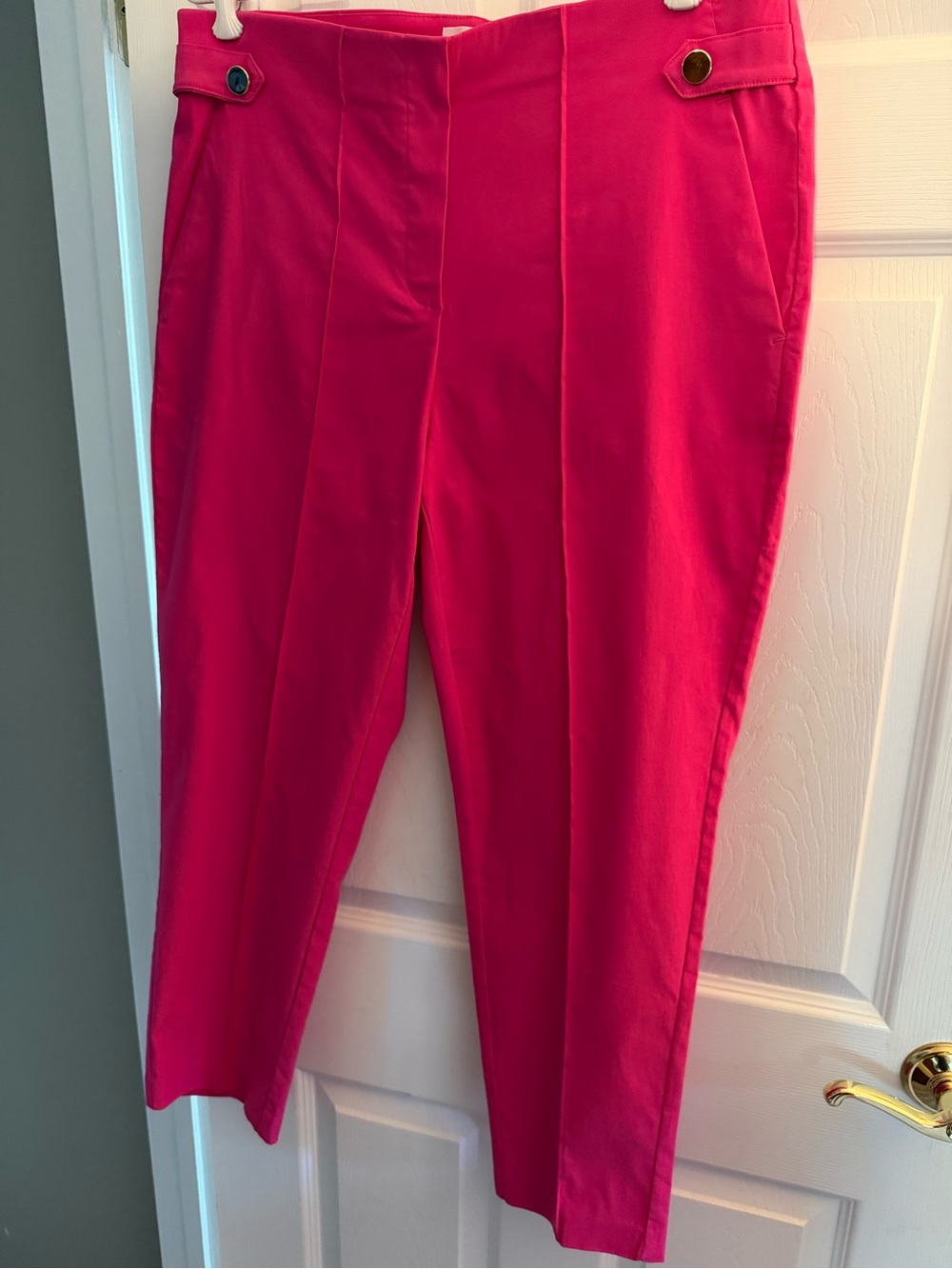Jules & Leopold Bright Hot Pink Cropped Tapered Pants